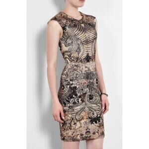 Alexander McQueen Griffon Lace Print Stretch Mini Dress